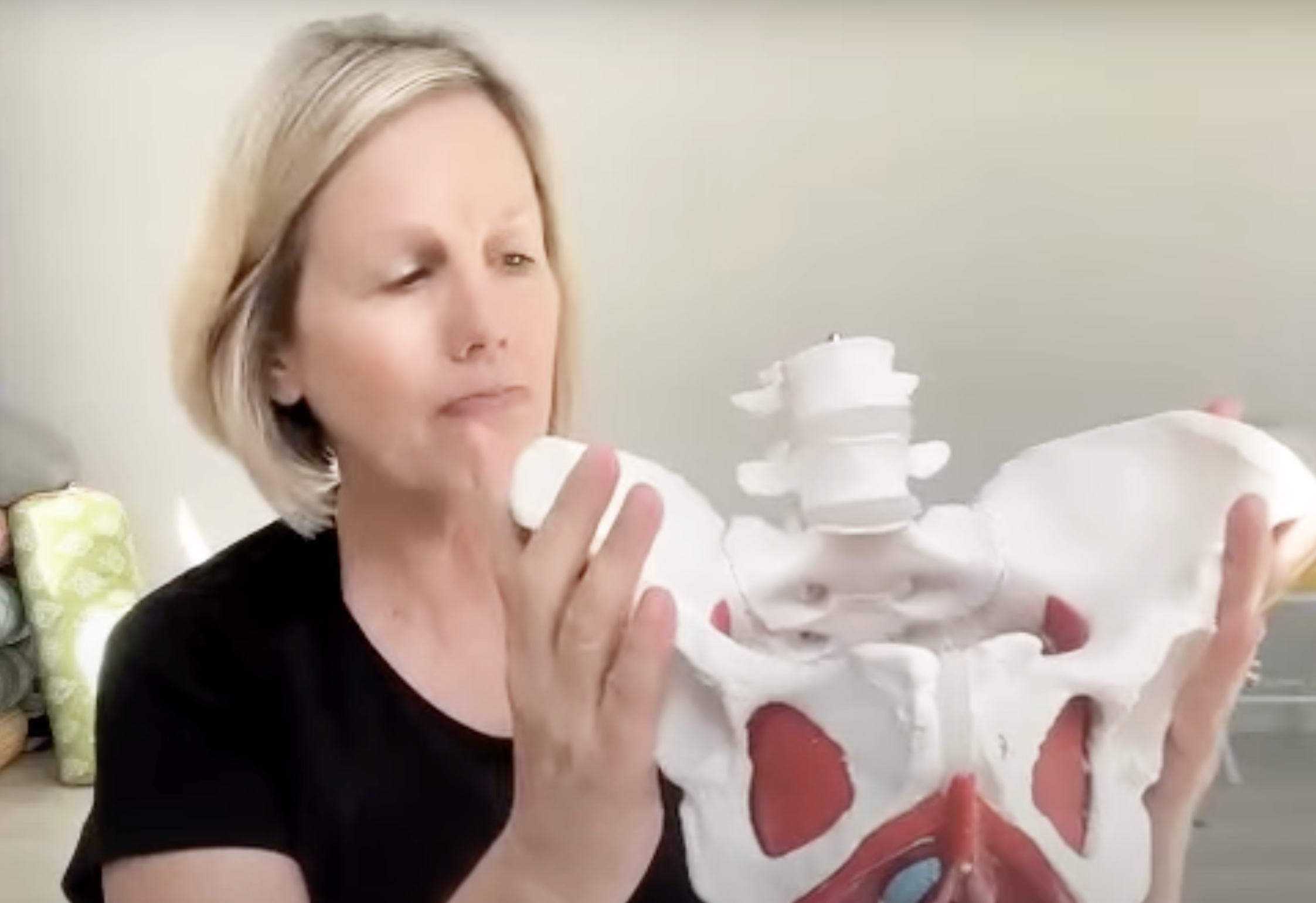 Karen Holding Pelvis